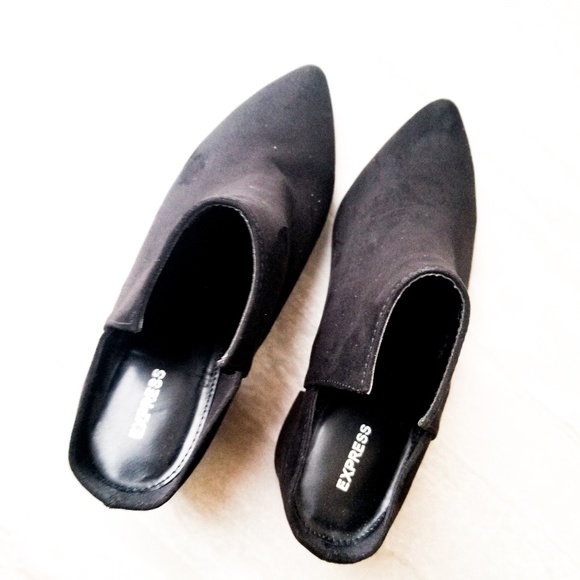 SOLD || Express black suede clogs | size 7 - Picture 4 of 5